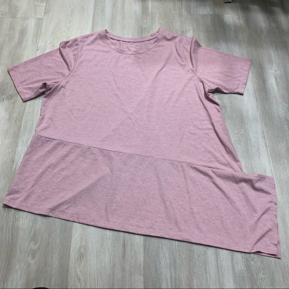Lane Bryant Blush Pink Tunic Asymmetrical‎ peplumTunic Top Sz 18/20